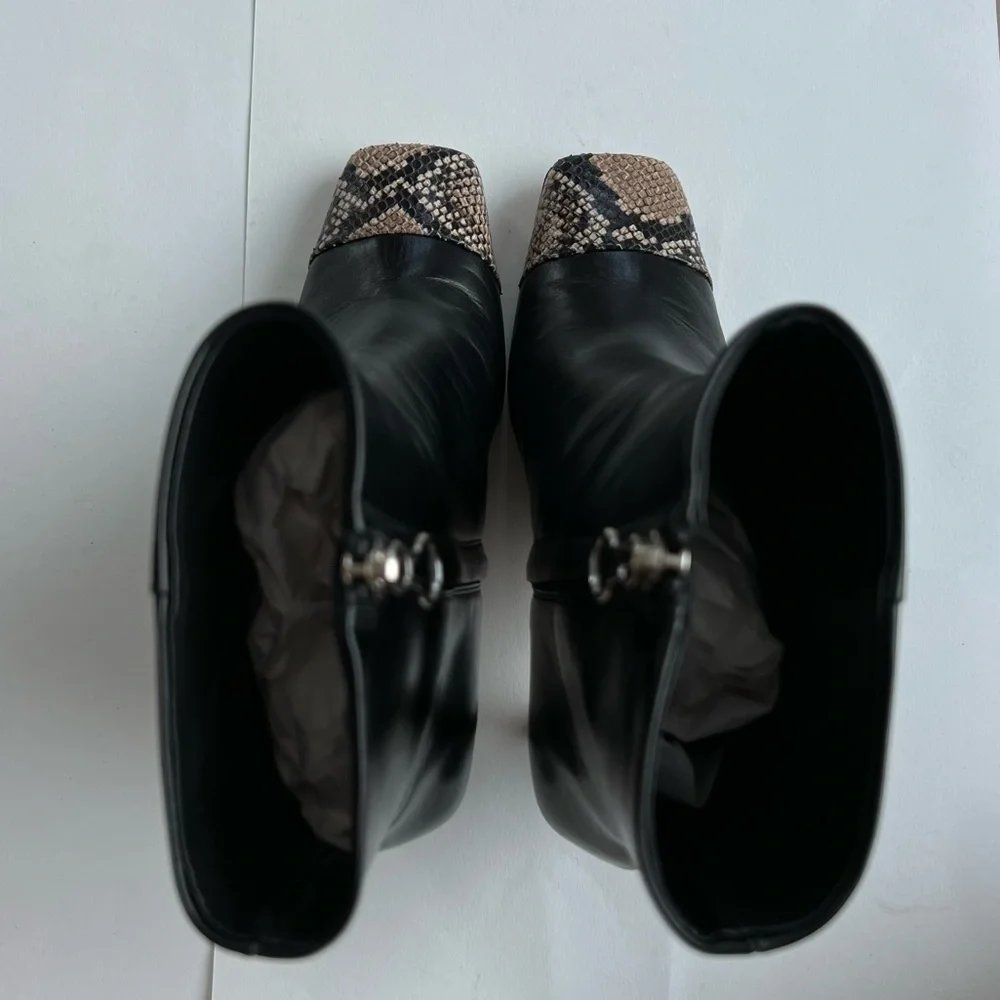 Aeyde Belle Snake-effect And Smooth Leather US9 Black like New - Picture 8 of 9